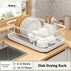 Multi-Functional Dish Drainer Rack with Utensil Holder Detachable Chopsticks Organizer Large Capacity Countertop Sink Shelf