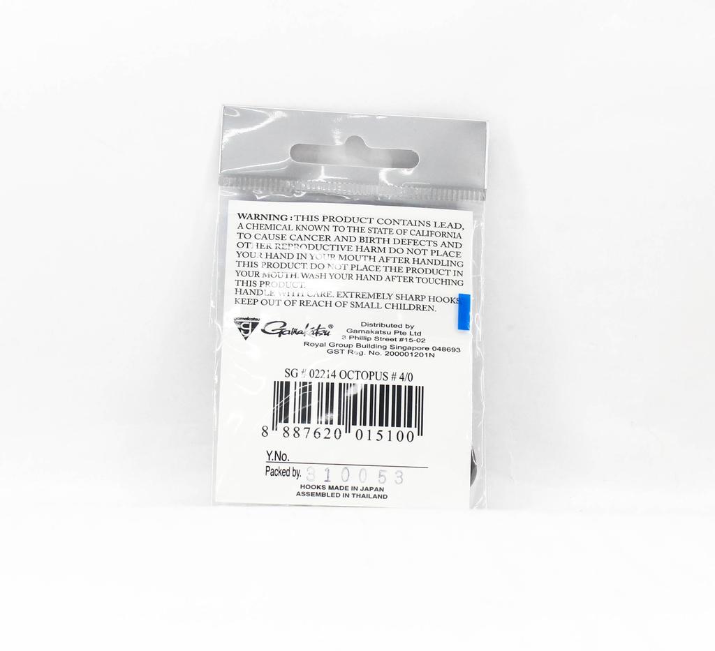Gamakatsu Octopus Hook Nano Alpha Size 4/0, 6 Per Pack (5100)
