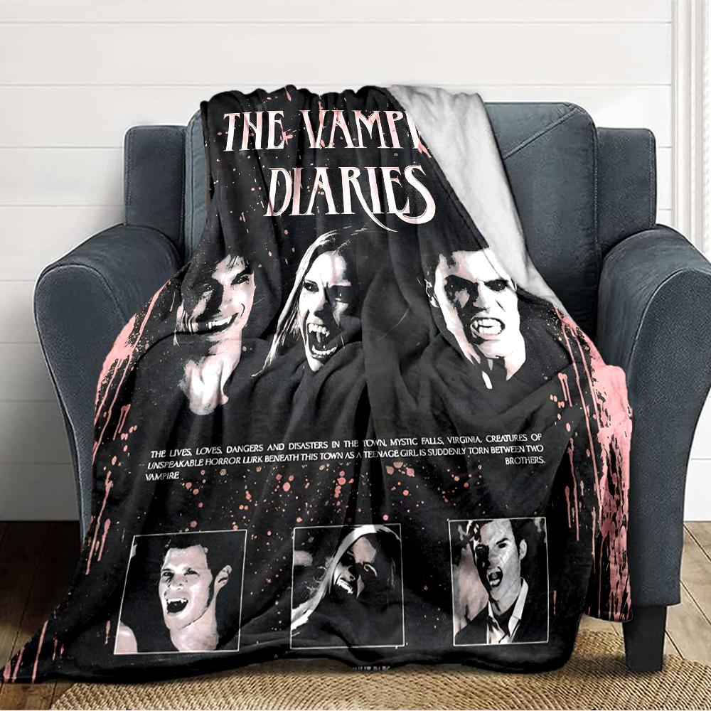 1pc The Vampire Diaries4 Blanket, Gift, for Men and Women, Soft Blanket, Good for Sofa Bed Couch Travel, Lightweight Flannel Blanket