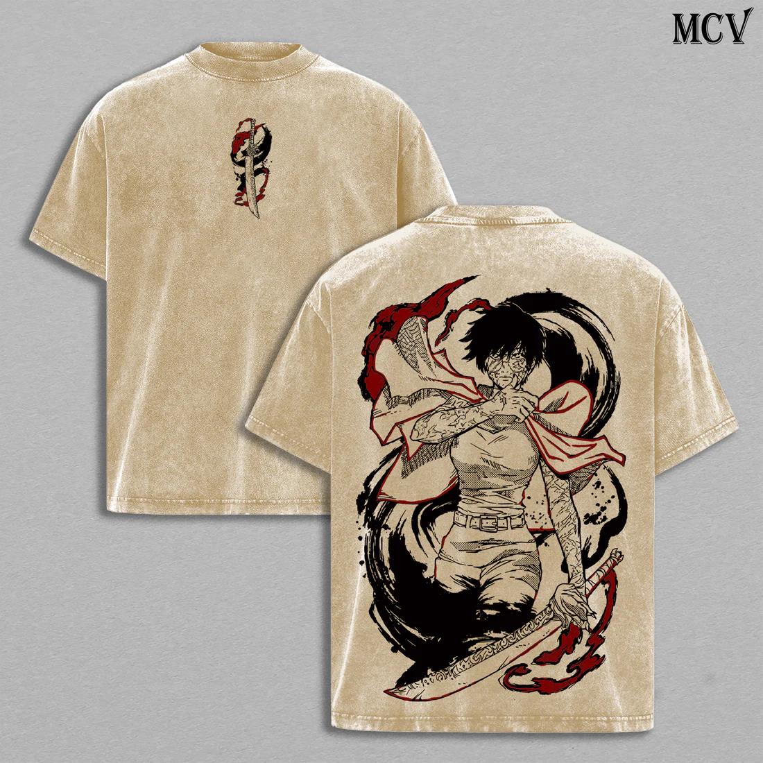 

Zenin Maki Jujutsu Kaisen Graphic T Shirt Men Women Short Sleeve Cotton Tshirts Vintage Washed Tee Harajuku Oversized T-shirt S бежевый