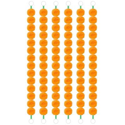 6 szt. 150 cm długości plastikowy girland z nagietków do pooja, ołtarza, sztuczny girland, Diwali