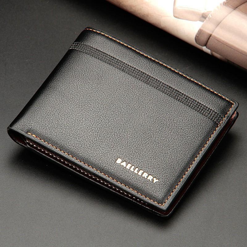 Wallet Men's European American Business Youth Short Anti Demagnetization Multi Slot Thin