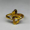 Klassischer Mode Sand Gold Blume Offener Ring für Damen