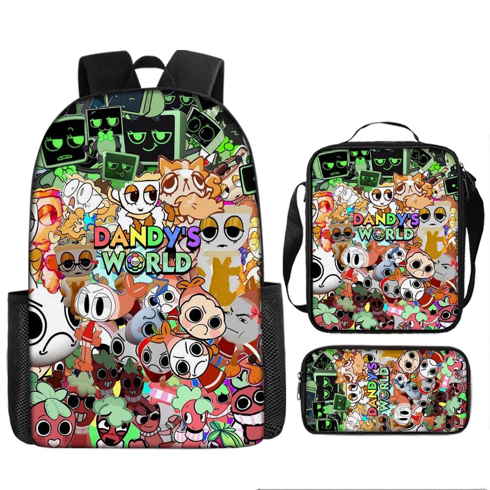 Dandy'S World Student School Bag Dandy'S World Cartoon Cute Backpack Three-Piece Set Satchel Bag Pencil Case