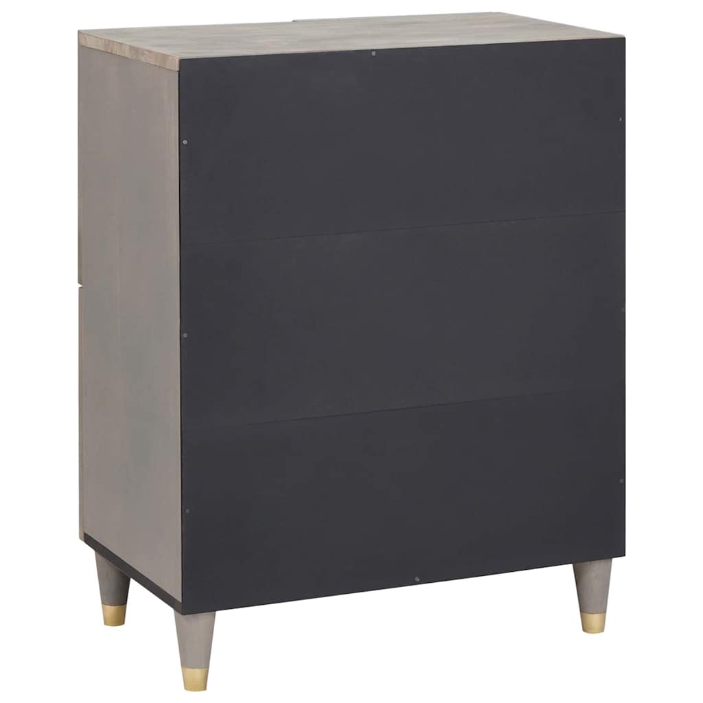 Sideboard Gray and Gold 60 x 33 x 75 cm Solid Mango Wood