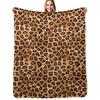 Rustic Texture Leopard Print Throw Blanket Soft Home Decor Blanket for Couch Bedroom