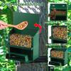 Metal Squirrel Feeder with Transparent Bin Roof Feeders for Outdoor Garden Backyard Sturdy Food Containers Squirrel Feeder House