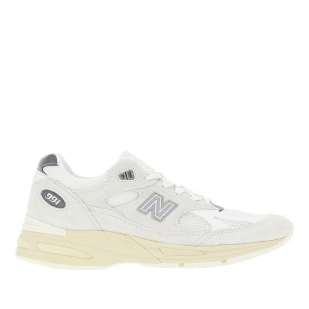 

New Balance White Suede Lace Up Cushioning Sole Sneakers U991 Ow2 US9