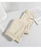Colores Claros Principios de Otoño Beige Jeans Sueltos de Cintura Alta para Mujer - Pantalones Rectos Tipo Cigarrillo de Longitud 7/8