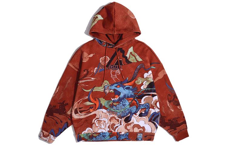 Li Ning Sweatshirts Unisex Reddish Umber Hooded Moderate Regular AWDQ403-1 XL