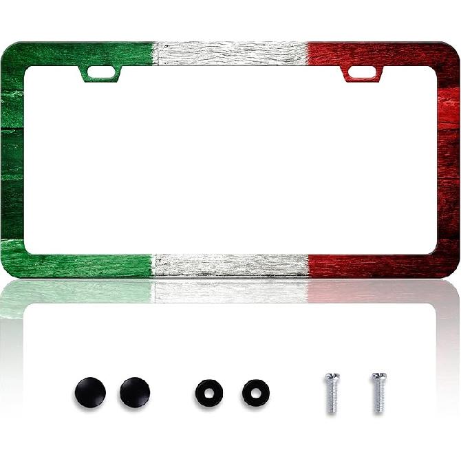 Grey Black Leopard Print License Plate Frame Cheetah License Plate Frames Personalise Stainless Steel Funny Design Compatible With Standard License