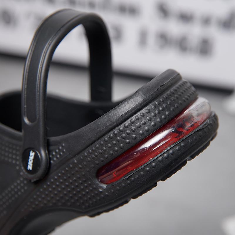 Air cushion hole shoes men's bag head sandals lightweight large size beach shoes summer slippers men's 2025 breathable and non-slip