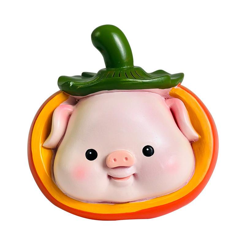 Adorable Cartoon Resin Pig Year Figurine Perfect For Home And Car Decoration