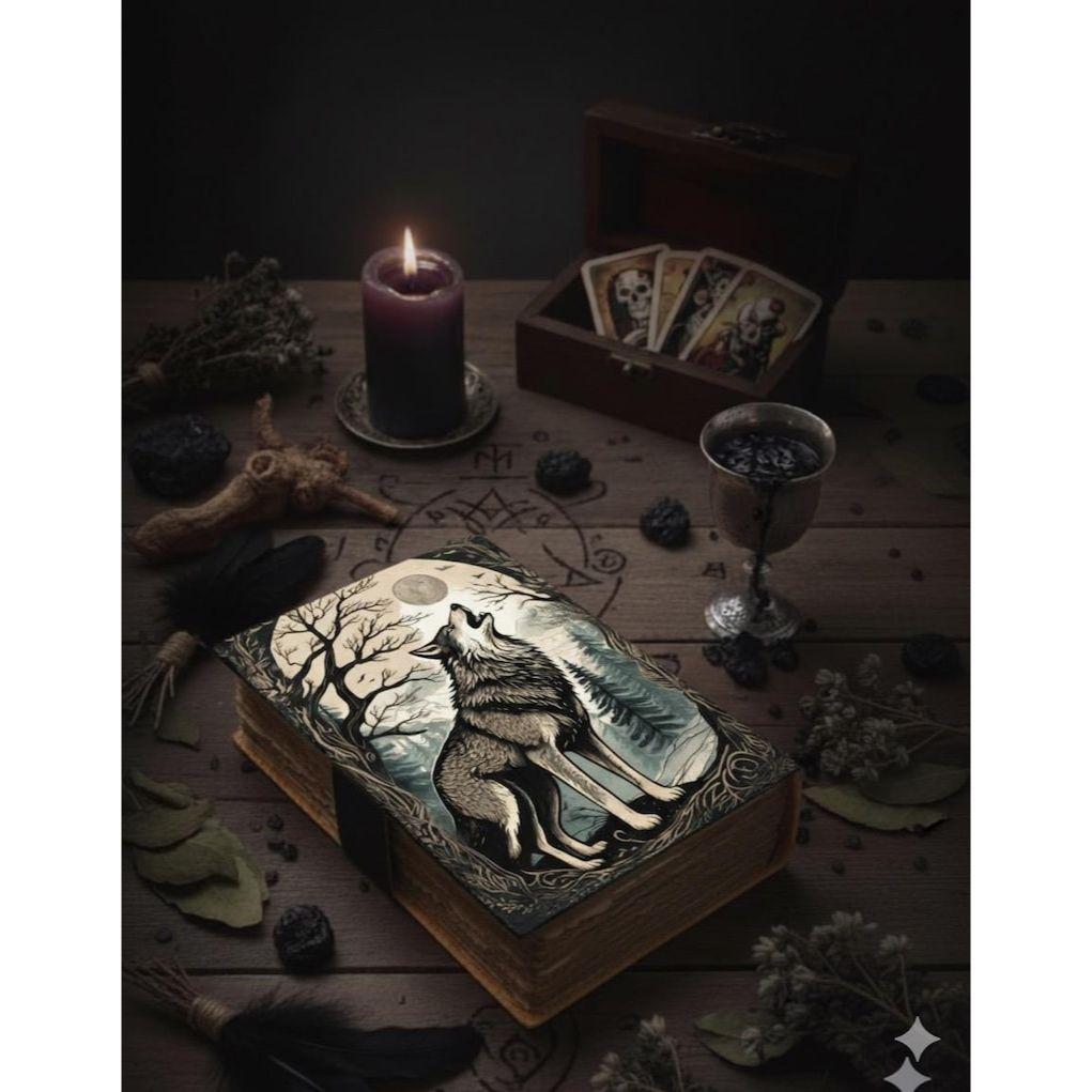 Leather Grimoire – Spell Book of Shadows Journal | Thick Vintage Notebook for Women, Writers | Deckle Paper Journals for gift