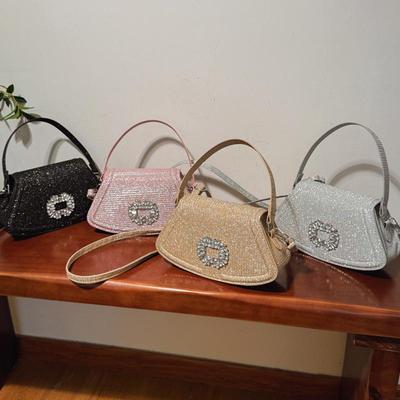 Women Vintage PU Leather Sequin Y2K Crossbody Bag Fashion Floral Decor Shine Lady Outdoor Leisure Bag for Female Birthday Gifts