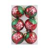 6Pcs/Set Colorful Glitter Painted Christmas Balls Plastic Xmas Hanging Ball  Festival Party Decor