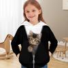 Children Hoodies 3D Print Animals Cat Graphic Sweatshirts Boys Girls Unisex Hooded Sweatshirt Kids Fashion Oversized Sweatshirt