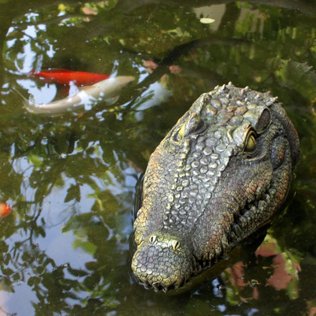 Floating Alligator Head, Pool Accessories Float Fake Alligator Head For Swimming Pool Koi Pools, Resin Ornaments Decoration For Garden Courtyard