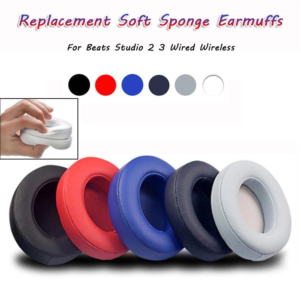 Soft Ear Pads Replacement Protein Leather Headset Foam Cushion  For Beats Studio 2.0/3.0