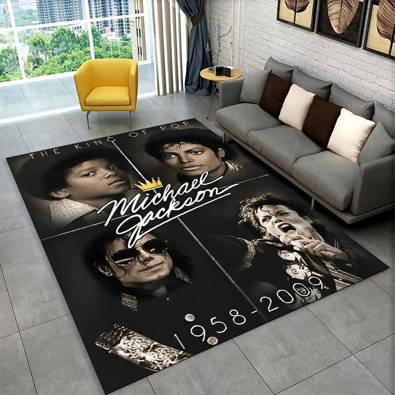 Tappeto Antiscivolo Retrò MJ Michael Jackson King of Pop per Soggiorno, Camera da Letto, Sala Giochi, Tappetino per Pavimento, Tappeto Decorazione Casa, Stanza dei Bambini