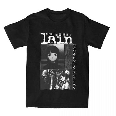 Camiseta Anime de Ficção Científica Serial Experiments Lain Feminina Anos 90 Roupas Puras Vintage Manga Curta Gola O Camisetas Festa Camiseta Moda Y2K