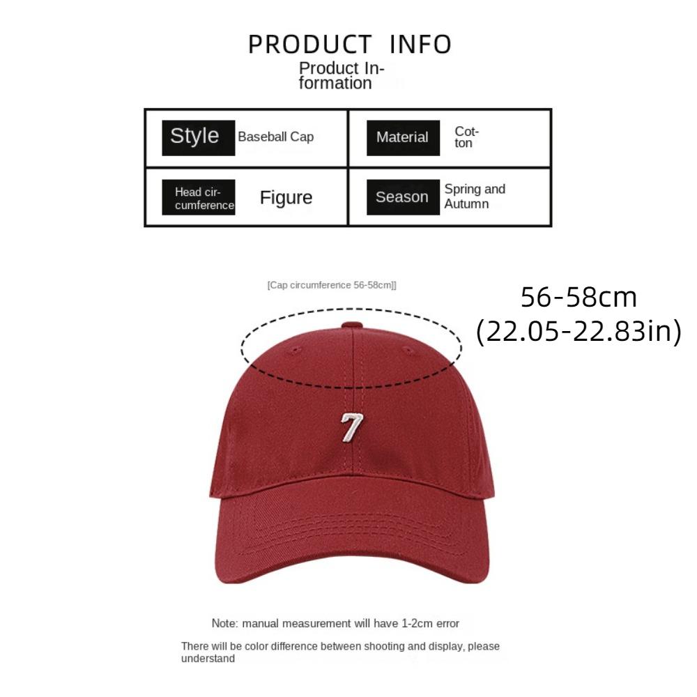Versatile Korean Style Baseball Cap Cotton Hip-hop Embroidered 7 Cap Sunscreen Casual Cotton Peaked Hat Girls