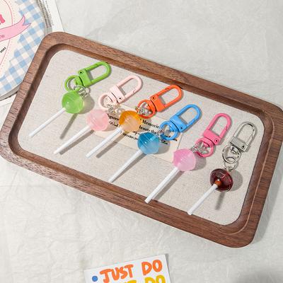 Portachiavi Carino Resina Caramella Lecca-lecca Mini 3D Simulazione Cibo Portachiavi Per Donne Ragazze Ciondolo Borsa Gioielli Fai da te Regali per Bambini
