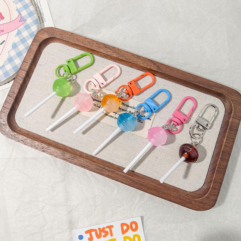 Cute Resin Candy Lollipop Keychain Mini 3D Simulation Food Key Rings For Women Girls Handbag Pendant Diy Kids Jewelry Gifts