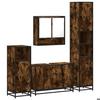 VidaXL Bathroom Furniture Set 4 Pcs Smoked Oak Engineered Wood, Bathroom Cabinet, Storage Cabinet of 3301222