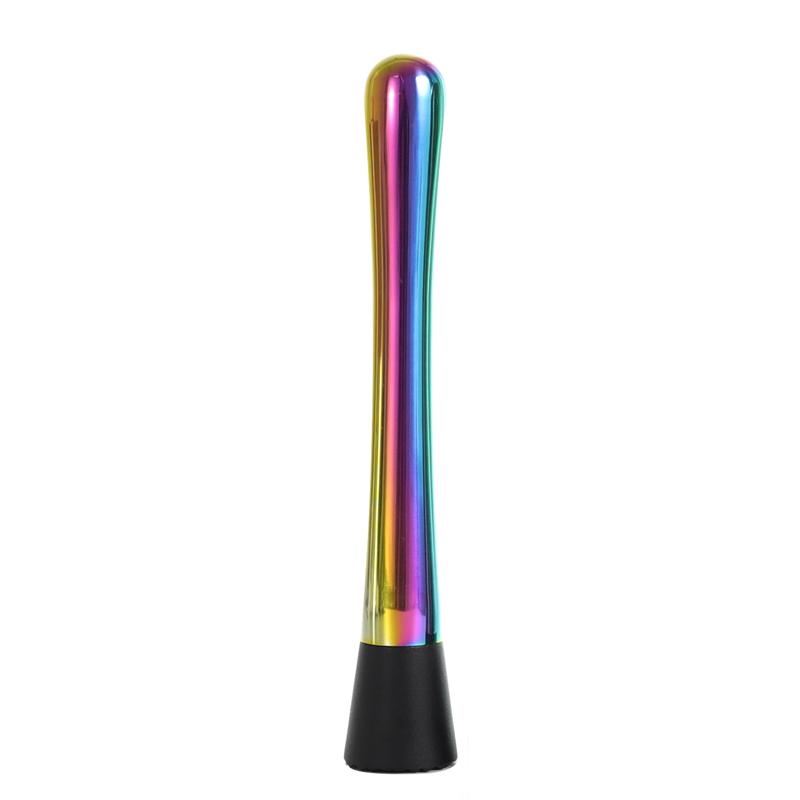 Muddler for Cocktails 8Inch Stainless Steel Cocktail Muddler with Grooved Nylon Head Fruit Crusher