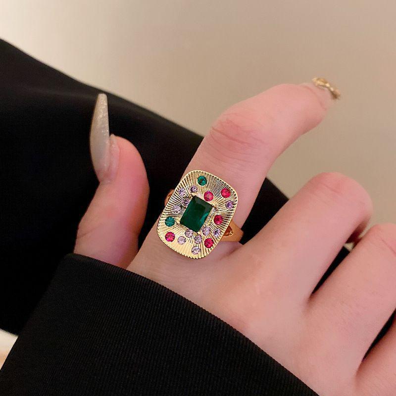 2024 Zircon Diamond Geometric Open Ring for Women - Trendy Luxury Index Finger Jewelry