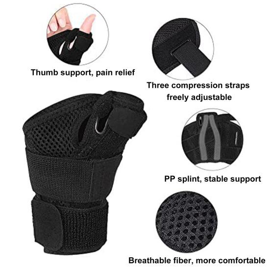 1Pc Thumb Wrist Stabilizer Breathable Compression Adjustable Left Right Hand Thumb Protection Wrist Wrap Recovery Use
