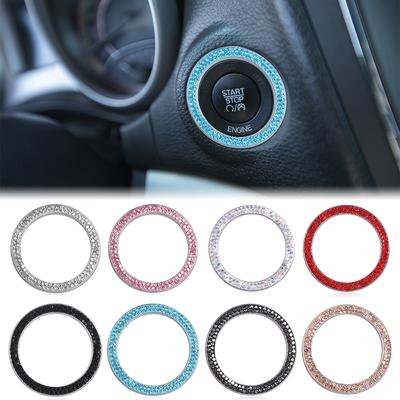 Autos One-Key-Motor Start Stop Zündung Druckknopf Schalter Abdeckung Dekorative Strass Diamant Kristall Ring Auto Teile