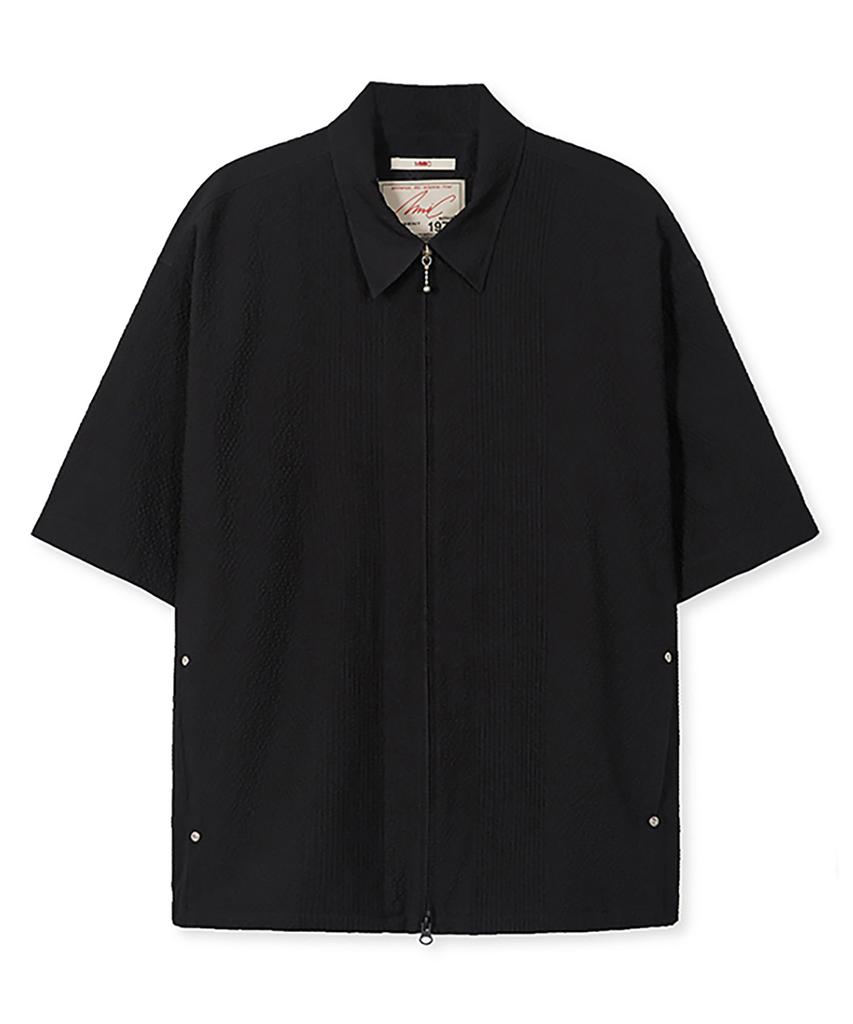 MMIC Leaf Zip-Up Shirt Black