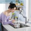 Black 1080° Swivel Robotic Arm Kitchen Faucet Dual Flow Modes Anti-Splash Brass Core for Home Kitchen Sink