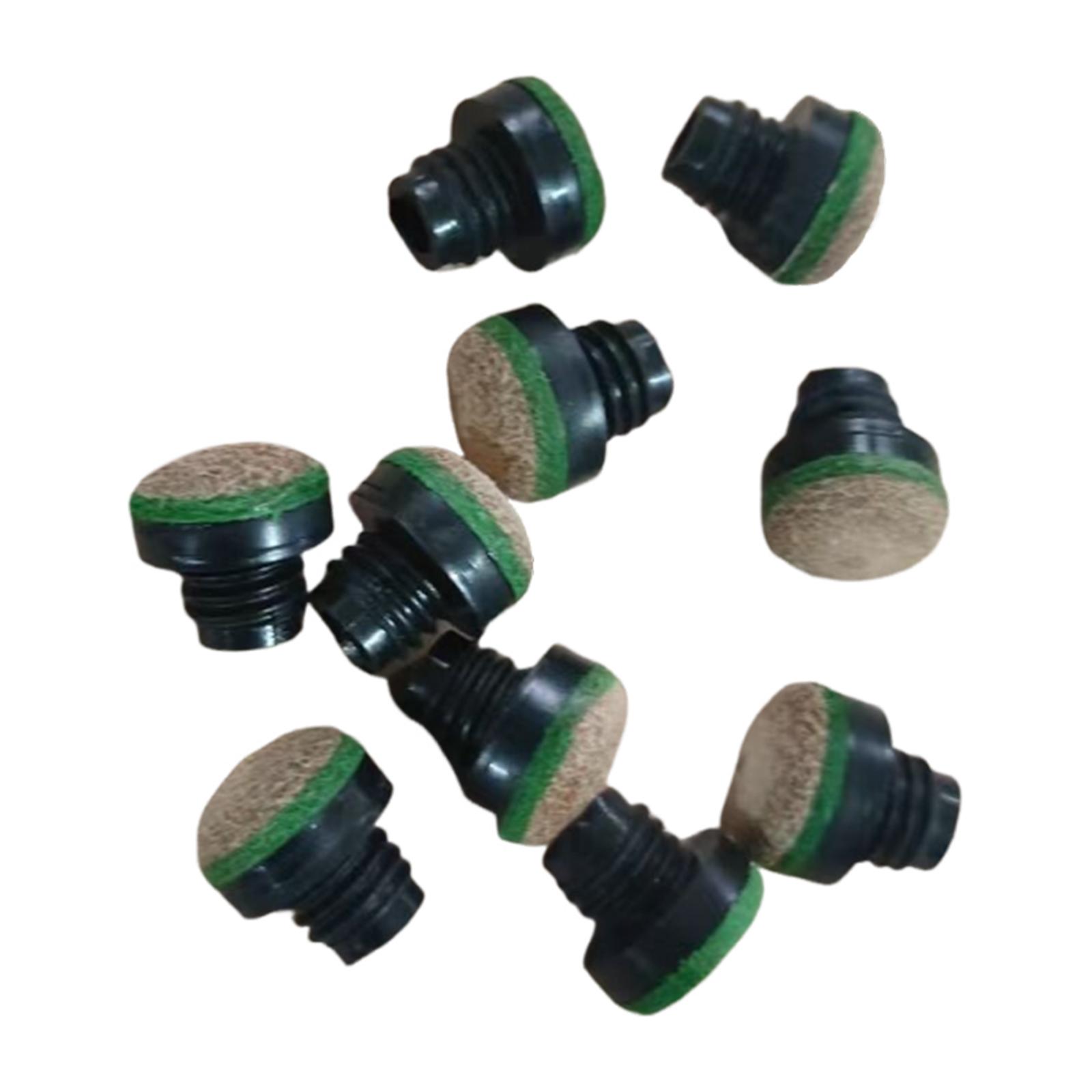 

10Pcs Pool Cue Tips 12mm Repairing Supplies Screw on Portable Replacement Pool Stick Tips Snooker Cue Tips for Billiards Players