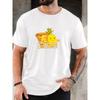 Men's Pizza Pineapple Pattern Summer Casual Crew Neck Short T-Shirt