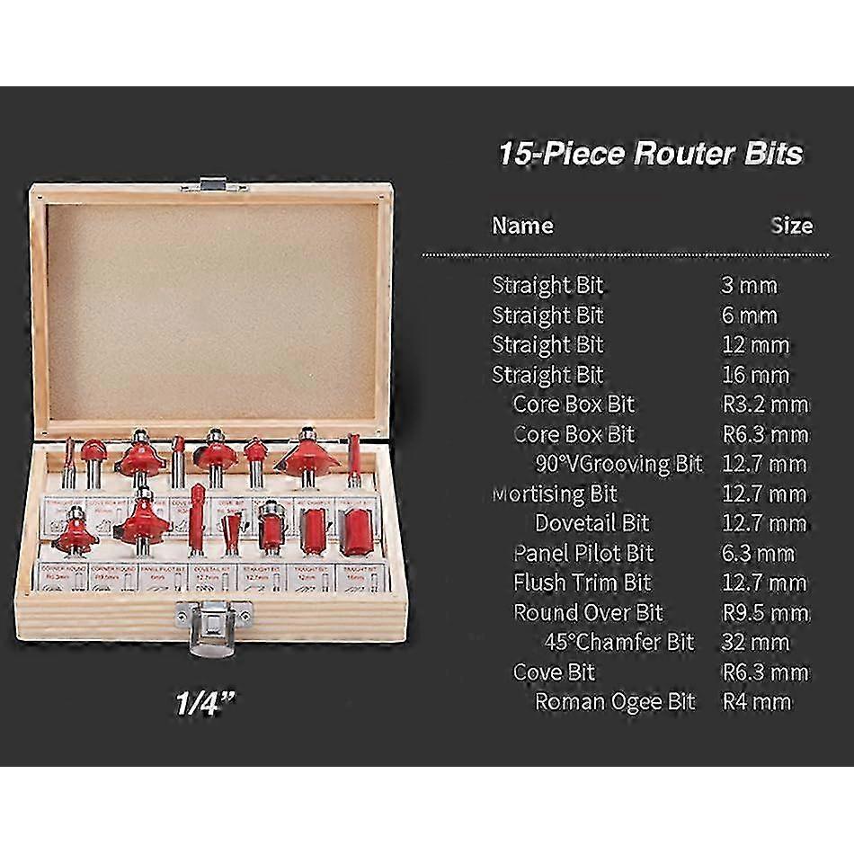 110V Hand Palm Router Tool Kit, 800W Power with 30000RPM High Speed, Includes 15 1/4" Router Bits Set