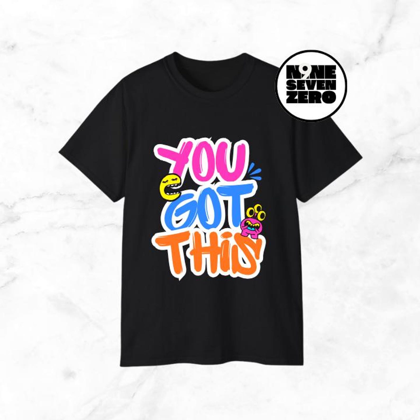 You Got This Playful Motivational Quote Adult Cotton Black T-Shirt Unisex S