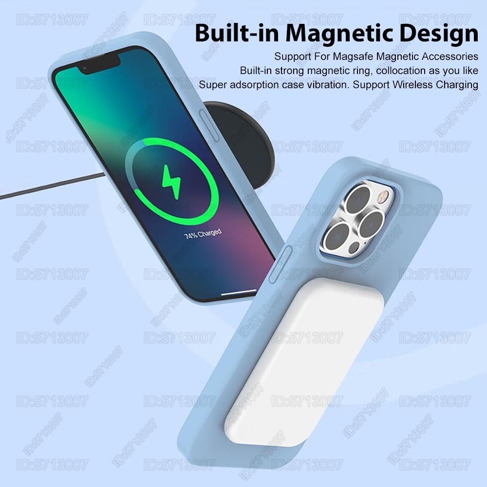 Magnetyczne etui z płynnego silikonu odporne na wstrząsy Dla Dla Iphone 16 15 14 13 12 11 Pro Max 16 Plus Dla Magsafe Pokrowiec do ładowania bezprzewodowego