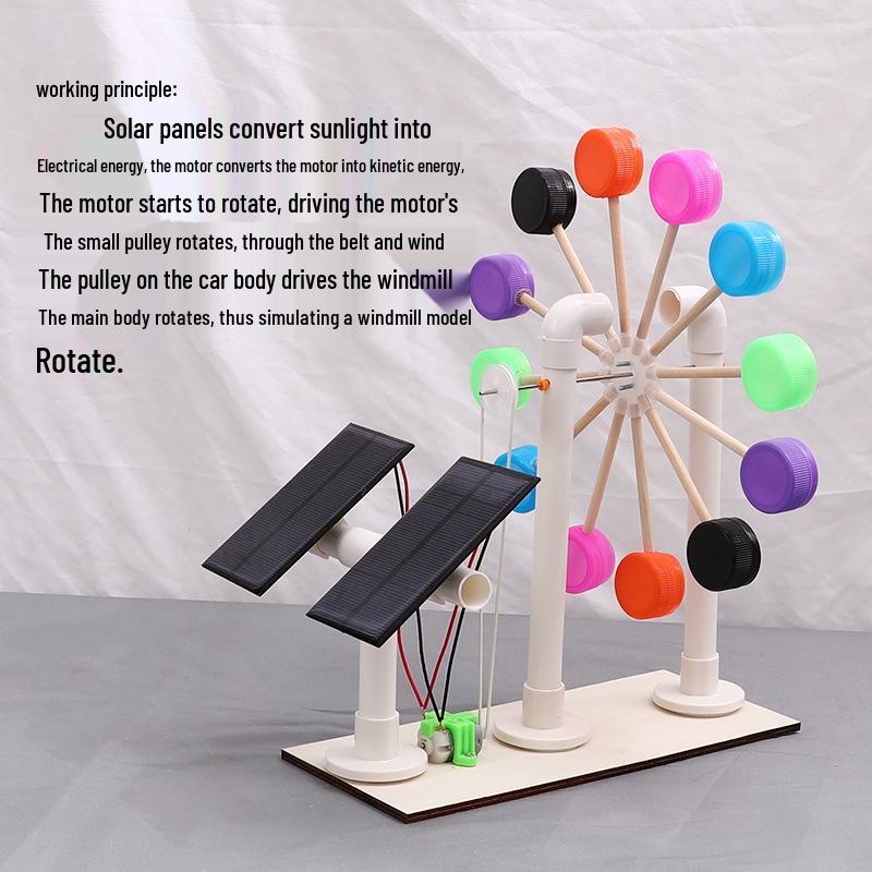 Solar-Powered Windmill Experiment Kit for Kids: Educational DIY Science Toy