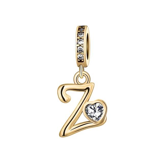 New Metal Rose Gold Light Two Tone 26 Letter English Pendant Charm Fit Ideal for Bracelets Necklaces Make your own Accessory Accessories Elegant
