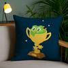 Cute D-Duolingos Cushion Cover Soft Short Plush Double-Sided Printing Home Decor Machine Washable Pillow Case Gift