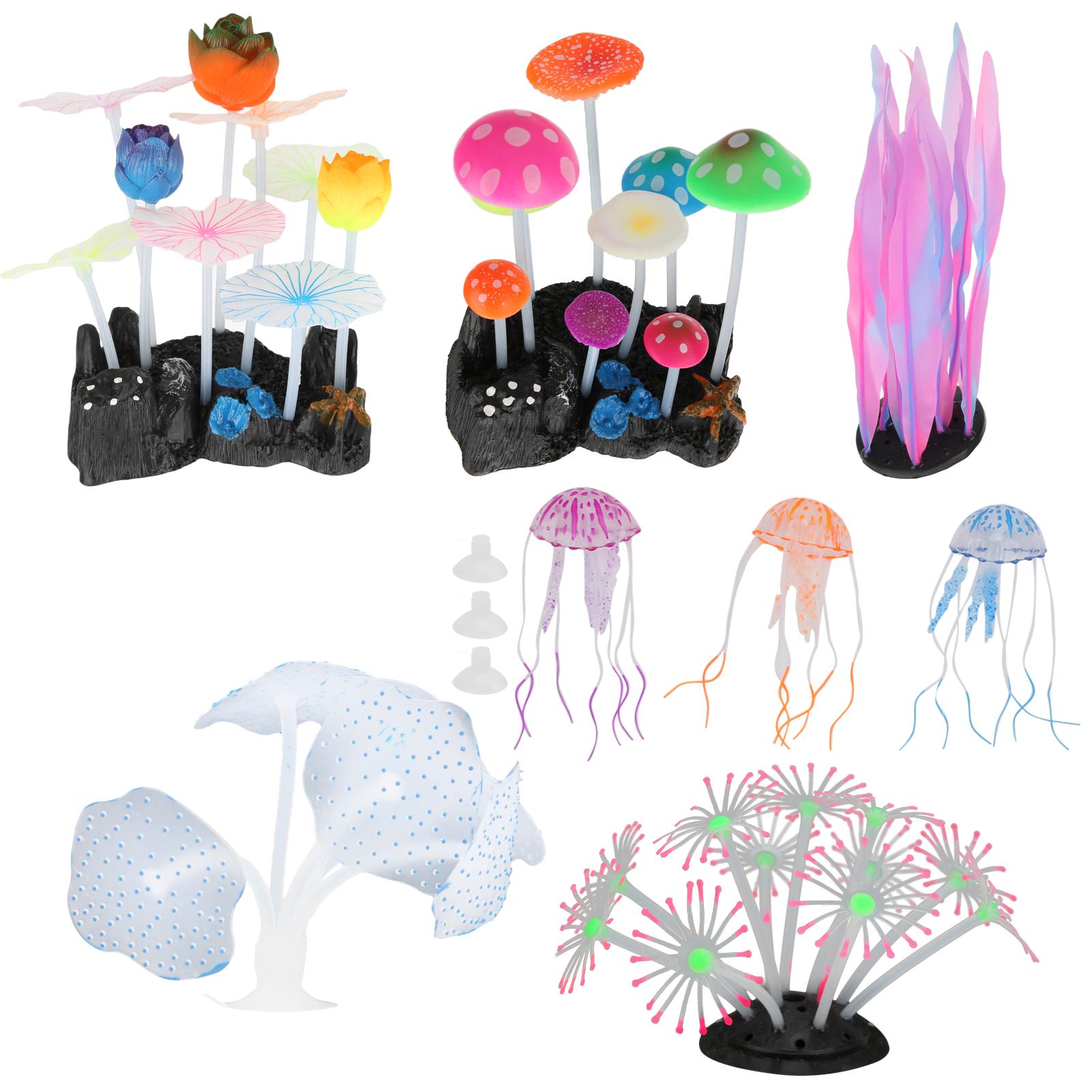 

Silicone Aquarium Coral Decorations Kit Safe Colourful No Pollution Simulation Fish Tank Decoration Plants Kit