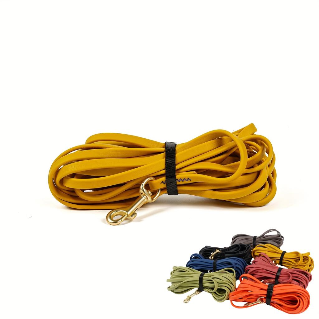 JoyFusion Dog PVC For Stain 1cm Freely For For Large and Small Easy To For Outdoor Yellow Lead, Material, Waterproof, Training, Resistant, Thick,