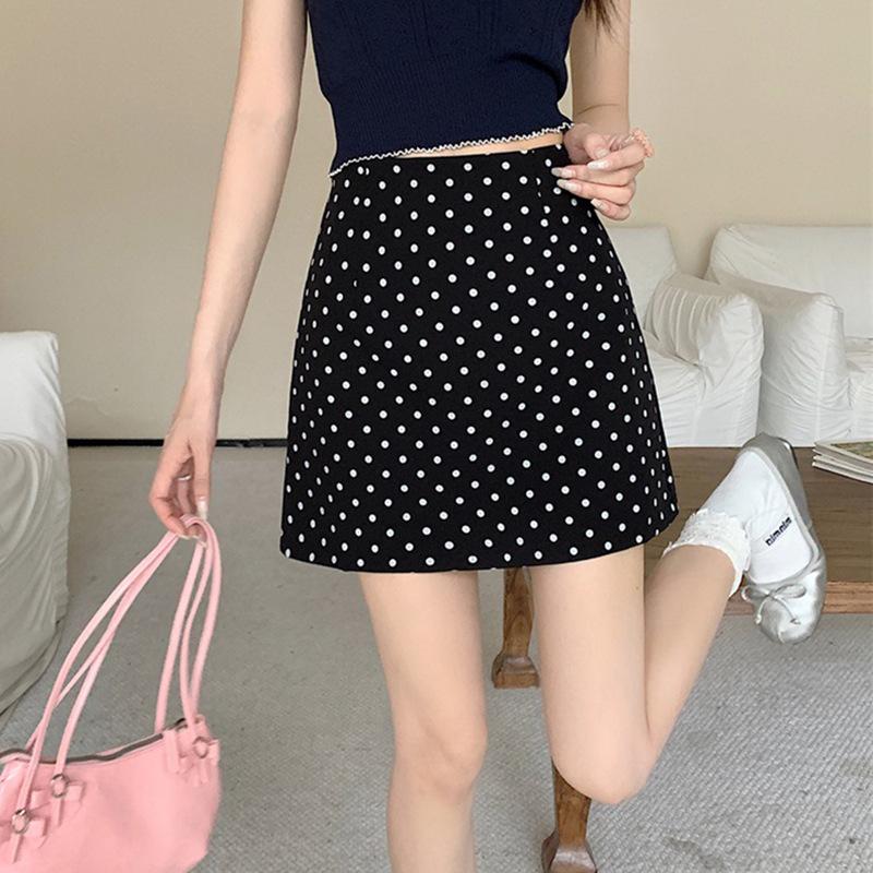 2026 Damen High-Waist A-Linien Polka Dot Midi-Rock mit Schlitz - Neuer Sommer-Artikel