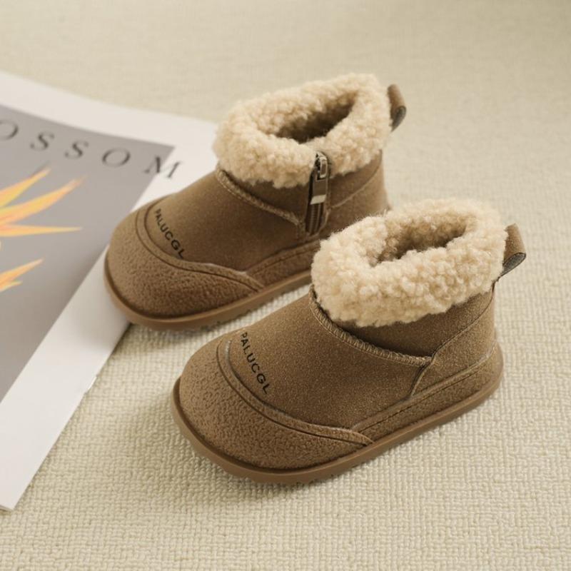 Winter Girls' Non-slip Soft-soled Snow Boots Warm Cotton Shoes Children's Thickened Fleece-lined Cotton Boots