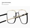 Men's Trendy Double Bridge Eyeglass Frames – European & American Style, Face Slimming, Prescription Ready