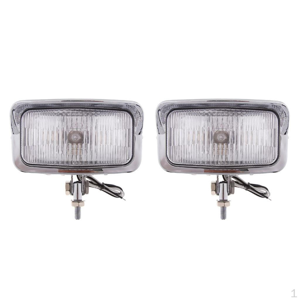 

2x Фара 12В Универсальная Мотоциклетная Сборка Прямоугольная 55Вт Хром