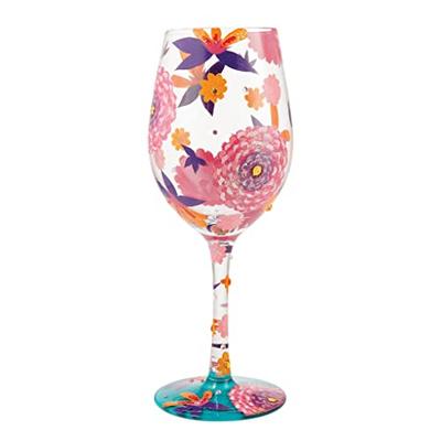 Enesco Lolita Wine Glass, Funky Florals, 6013100